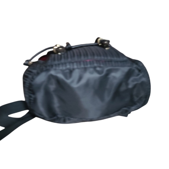 JUICY COUTURE Black Satin Sequin Quilted Drawstring Backpack With Gold Hardware - Picture 4 of 15